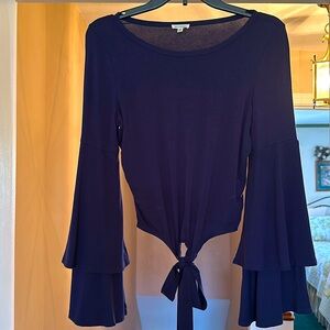 Navy blue long sleeve top